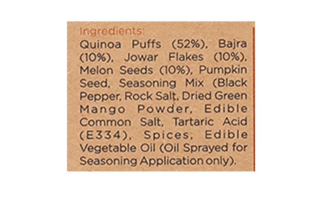 Organic Farmers Co. Pops Masala Quinoa + Sorghum + Pearl Millet Melon + Pumpkin Seeds   Box  100 grams